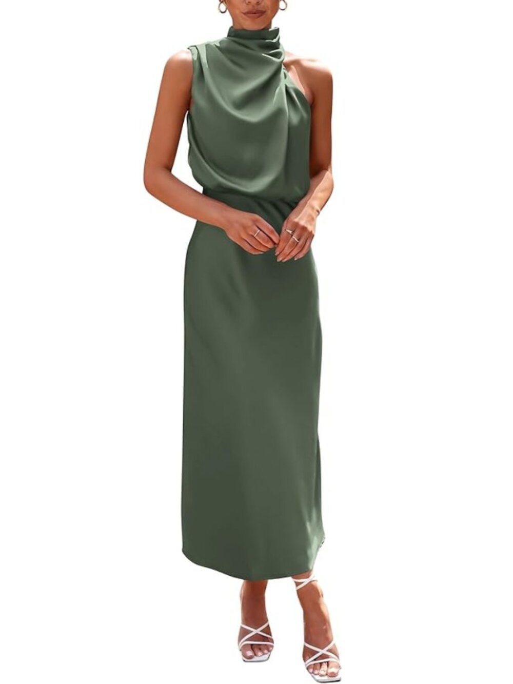 Sleeveless jade green Maxi Dress - - Picture 5 of 5